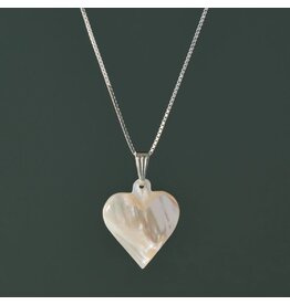 Palestine Mother of Pearl Heart Pendant Necklace, Palestine