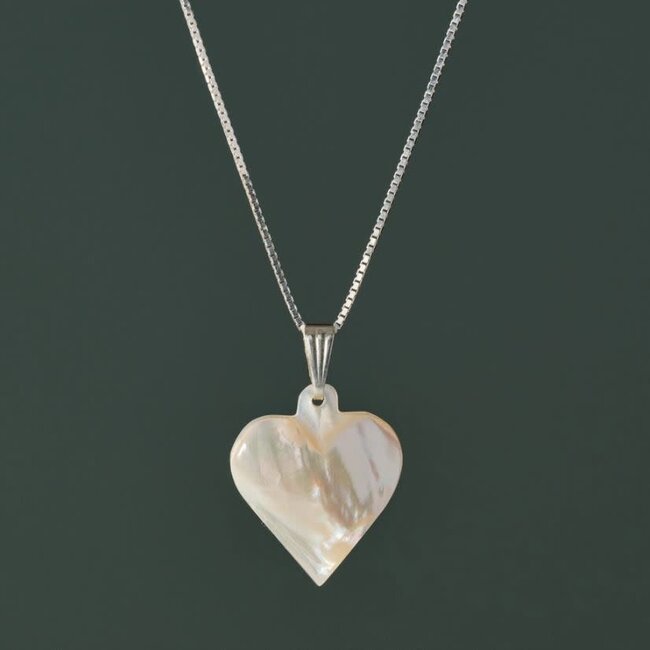 CLEARANCE Mother of Pearl Heart Pendant Necklace