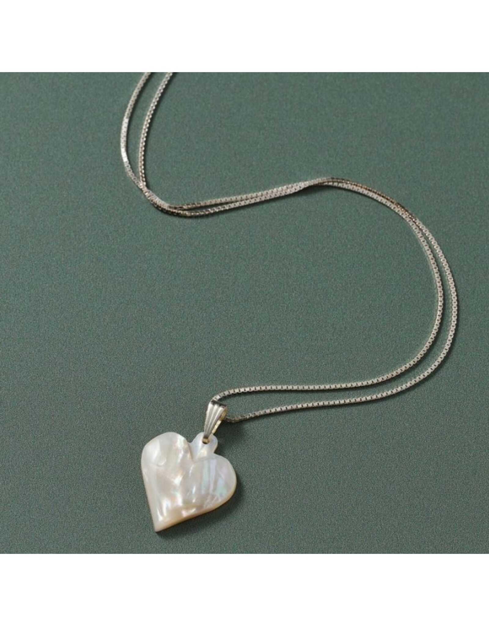 Palestine Mother of Pearl Heart Pendant Necklace, Palestine