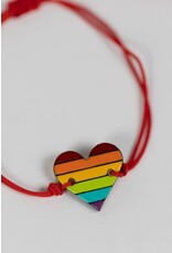 Colombia Rainbow Heart Gourd Bracelet, Colombia