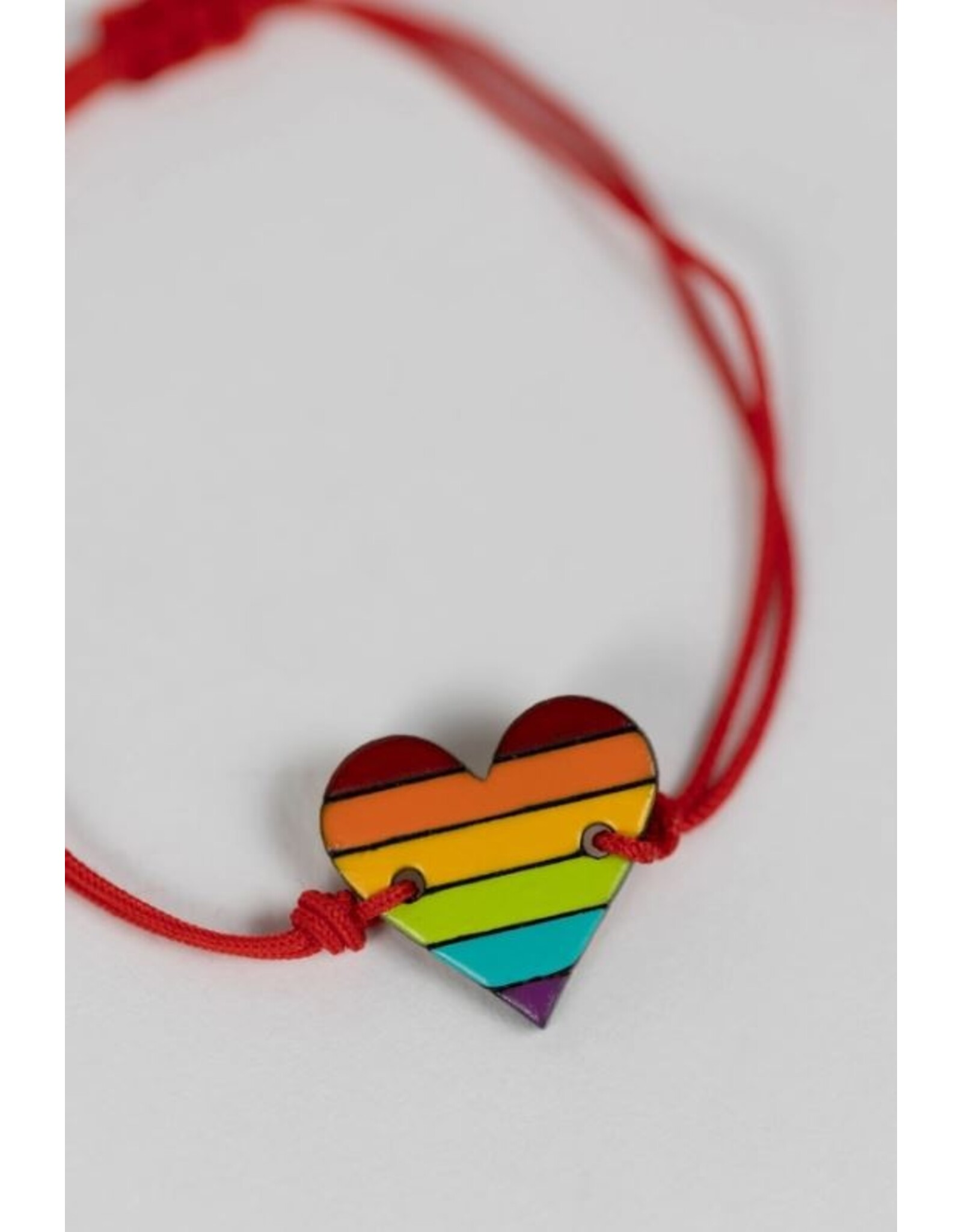 Colombia Rainbow Heart Gourd Bracelet, Colombia