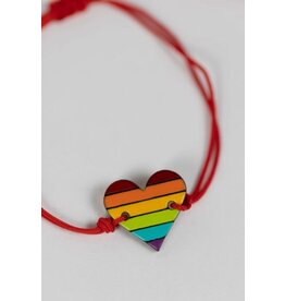 Colombia Rainbow Heart Gourd Bracelet, Colombia