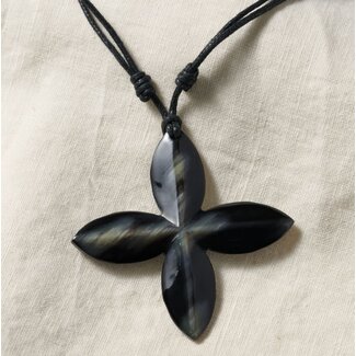 Vietnam Reclaimed Horn Cross Necklace