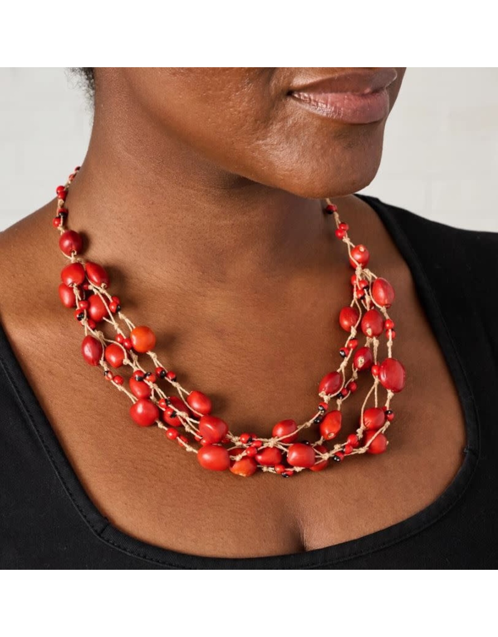 Ecuador Vyna Multistrand Seed Necklace, Ecuador