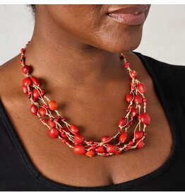 Ecuador Vyna Multistrand Seed Necklace, Ecuador