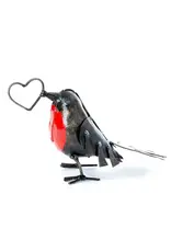 Zimbabwe Recycled Metal Open Heart Robin Sculpture