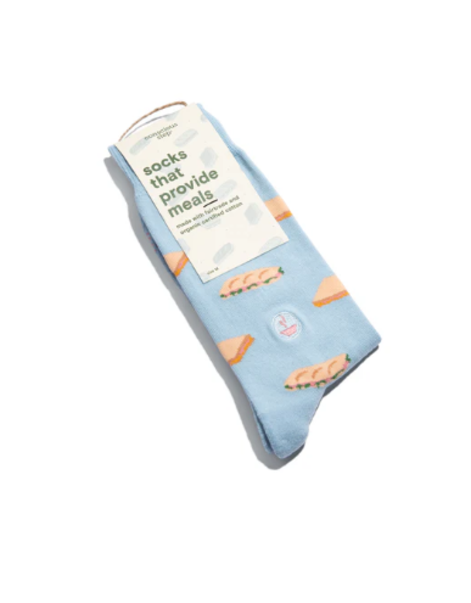 India Crew Socks That Provide Meals - Blue Sandwiches