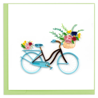 Vietnam Quilling Card - Bicycle & Flower Basket