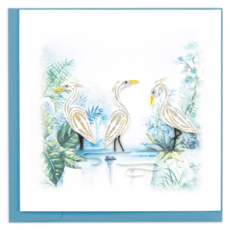 Vietnam Quilling Card - Three Herons