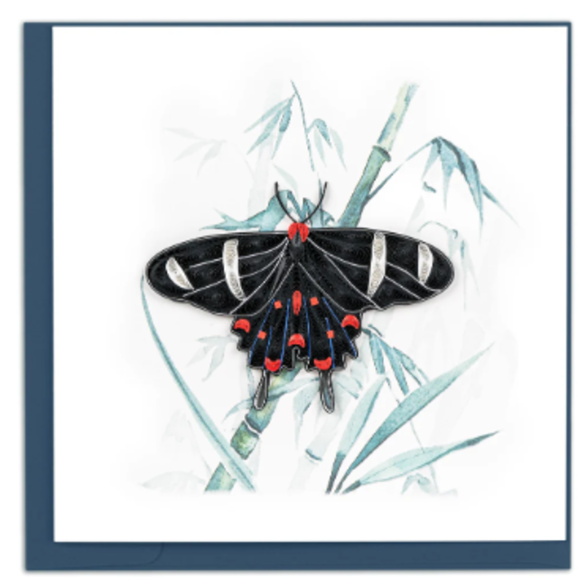 Quilled Card -  Butterfly on Bamboo