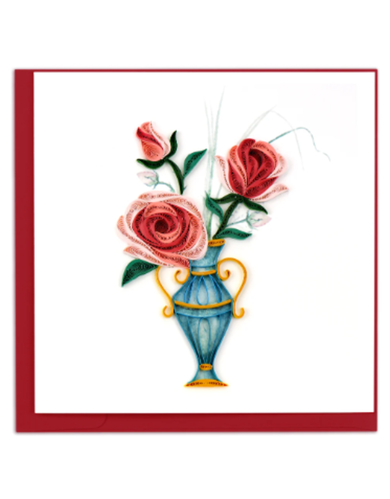 Vietnam Quilled Victorian Rose Bouquet Card, Vietnam