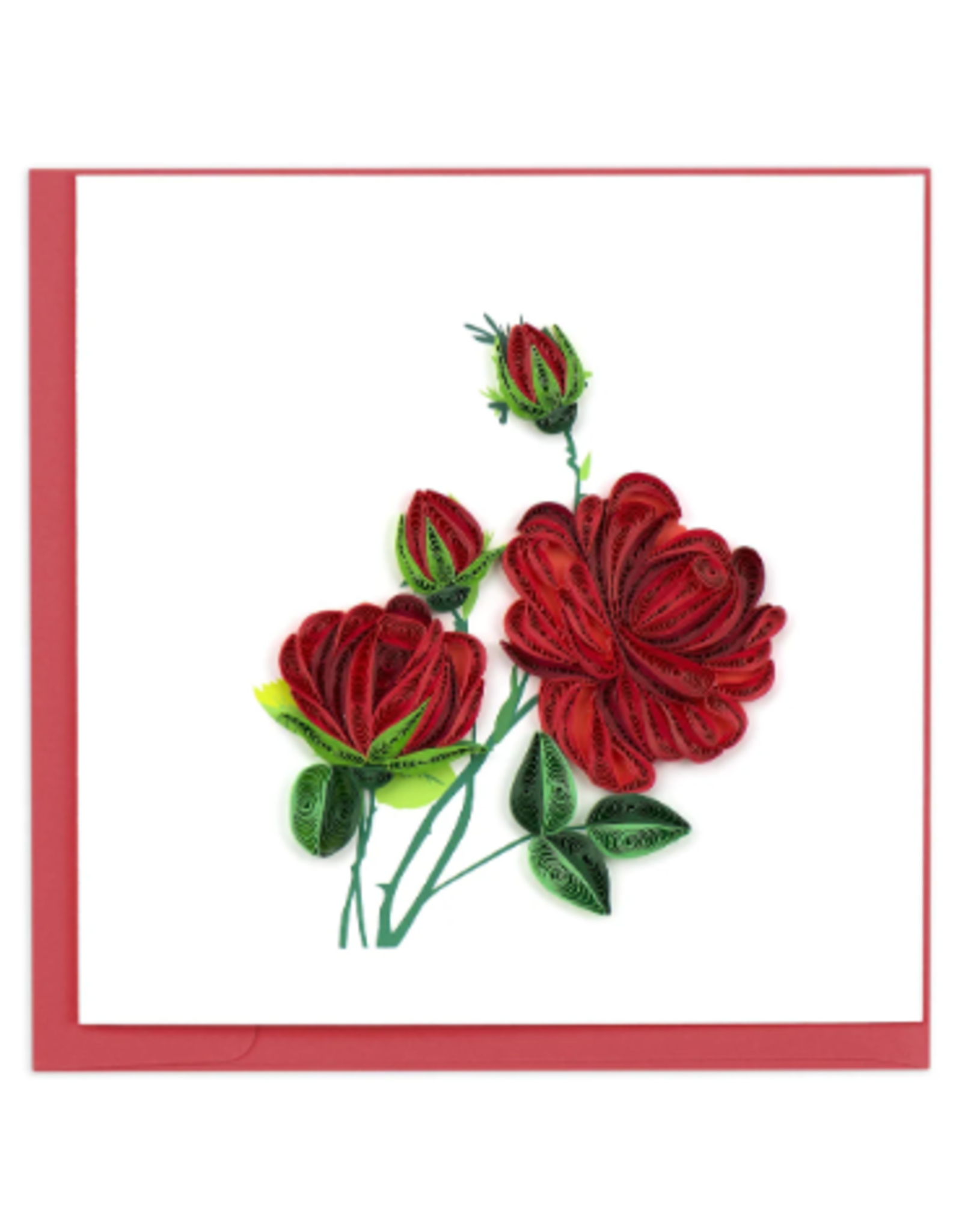 Vietnam Quilled Red Roses Card