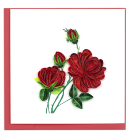 Vietnam Quilled Red Roses Card