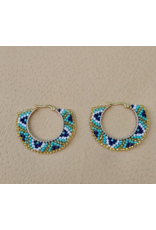 Guatemala Blue Fiesta Round Earrings, Guatemala