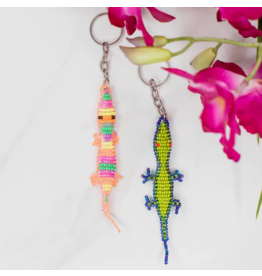 Guatemala Beaded Keychain - Lizard, Guatemala