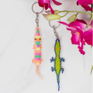 Guatemala Beaded Keychain - Lizard