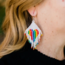 Rainbow Heart Fringe Earrings