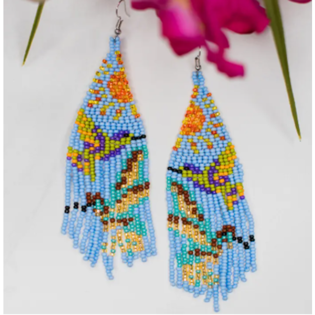 Hummingbird Fringe Earrings - Daylight