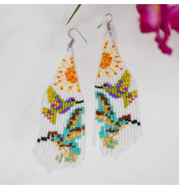 Guatemala Hummingbird Fringe Earrings - Sunrise, Guatemala