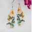 Guatemala Hummingbird Fringe Earrings - Sunrise