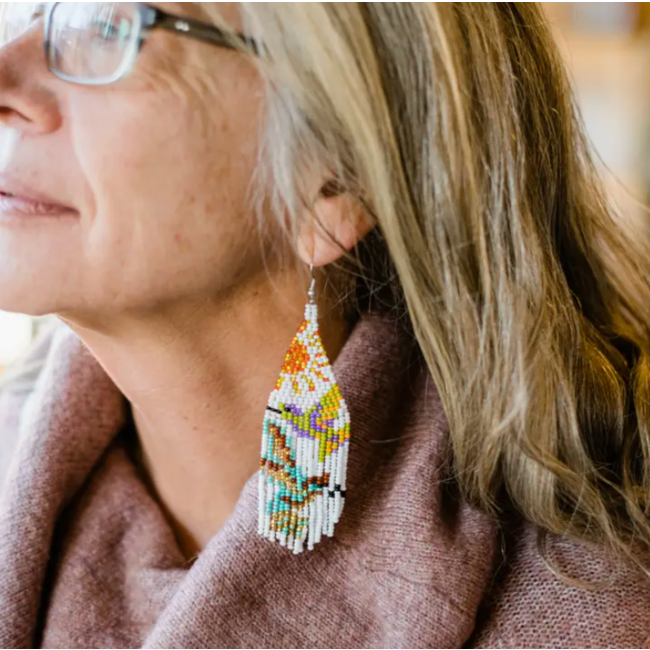 Hummingbird Fringe Earrings - Sunrise