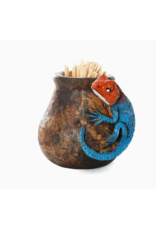 Kenya Ceramic Agama Lizard Toothpick Holder