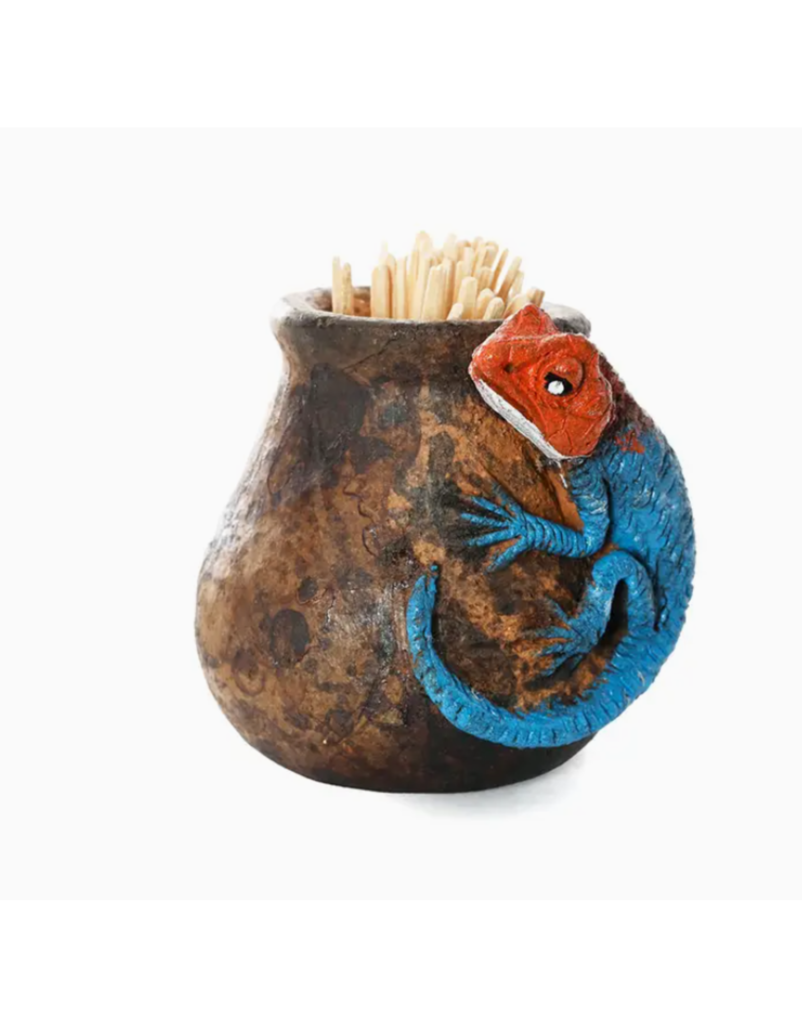 Kenya Ceramic Agama Lizard Toothpick Holder