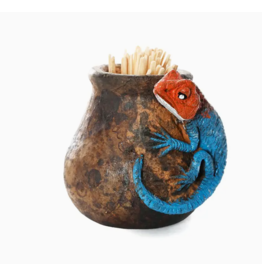 Kenya Ceramic Agama Lizard Toothpick Holder