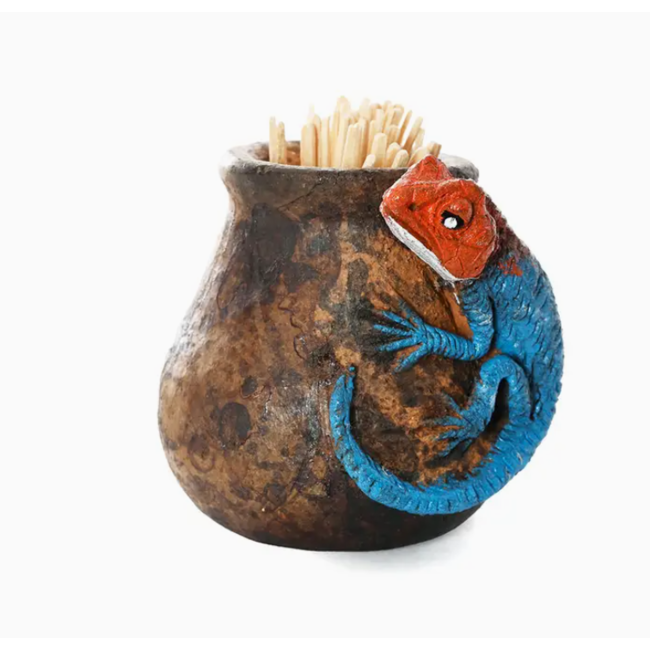 Ceramic Agama Lizard Toothpick Holder