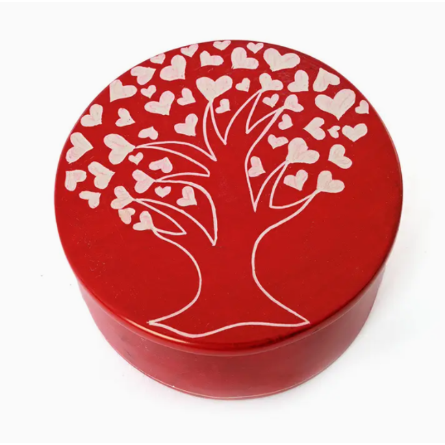 Tree of Hearts Soapstone Box