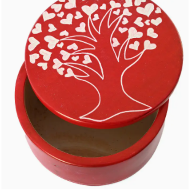 Tree of Hearts Soapstone Box