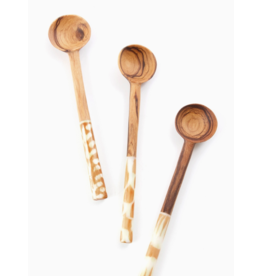 Kenya Olive Wood Spoon w/ Bone Batik Handle, Kenya