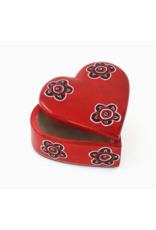 Kenya Blooming Soapstone Heart Box, Kenya