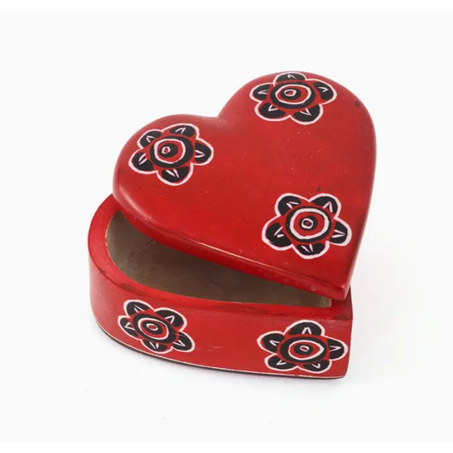 Blooming Soapstone Heart Box
