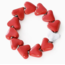 Kenya Red & White Ceramic Heart Bracelet