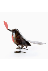Zimbabwe Recycled Metal Full Heart Robin Sculpture