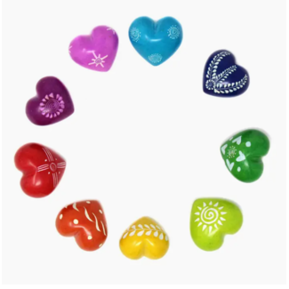 Kenya Heart-Shaped Kisii Stone Paperweights