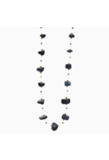 Kenya Navy Floating Stone & Maasai Bead Necklace, Kenya