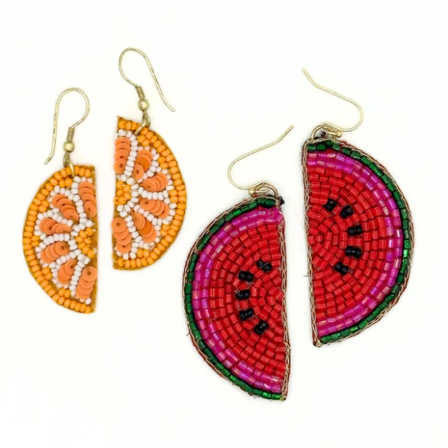 Beaded Fruit Earrings