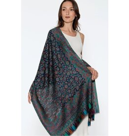 India Jamevar Shawl in Blue, India