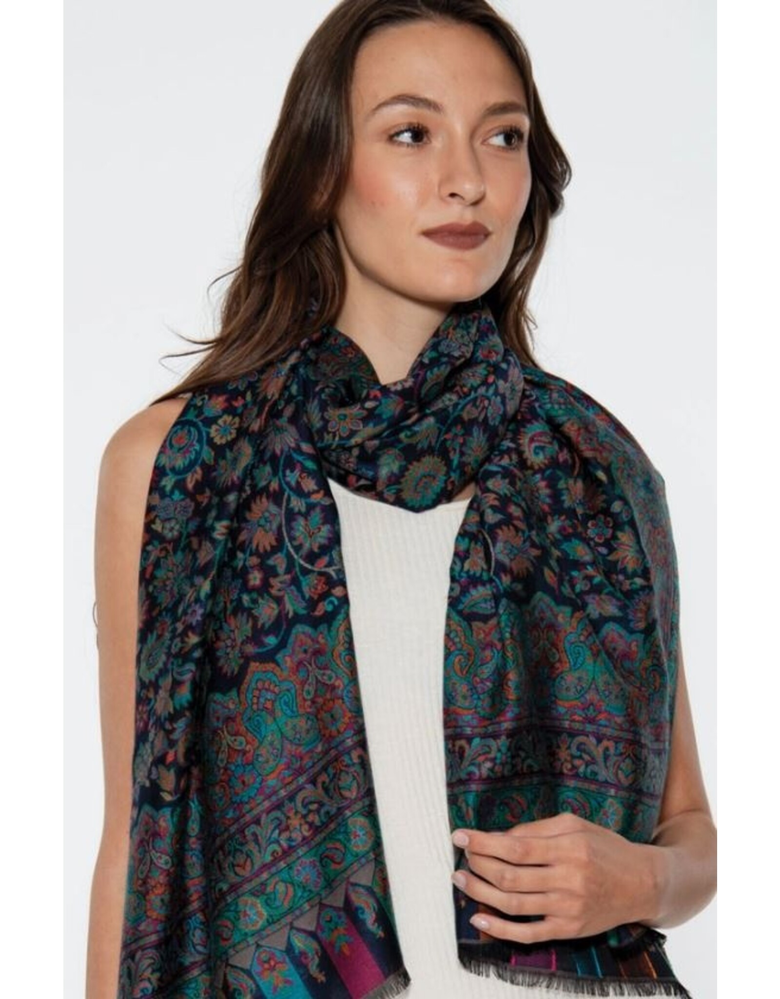 India Jamevar Shawl in Blue, India