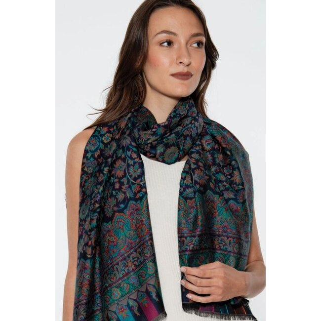 Jamevar Shawl in Blue