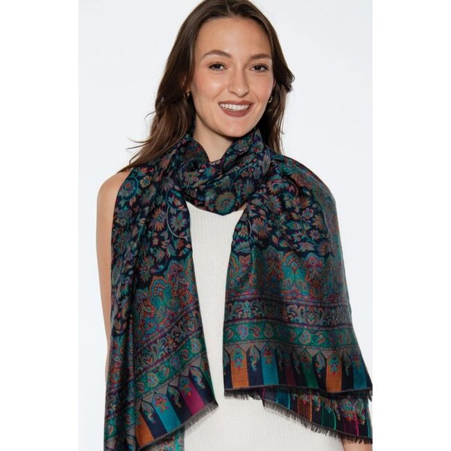 Jamevar Shawl in Blue