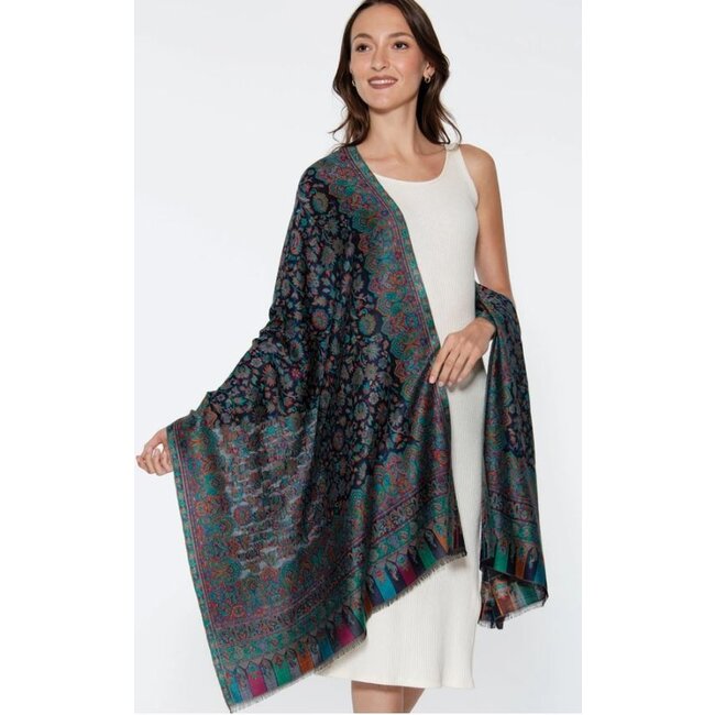 Jamevar Shawl in Blue