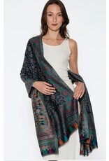 India Jamevar Shawl in Blue, India