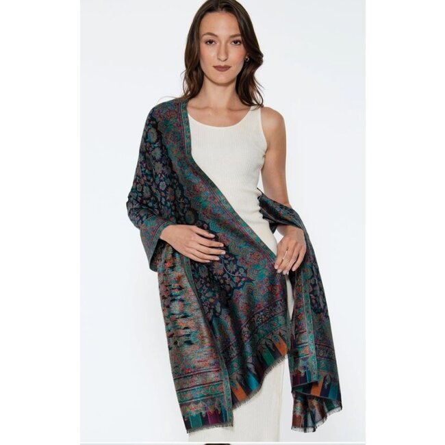 Jamevar Shawl in Blue