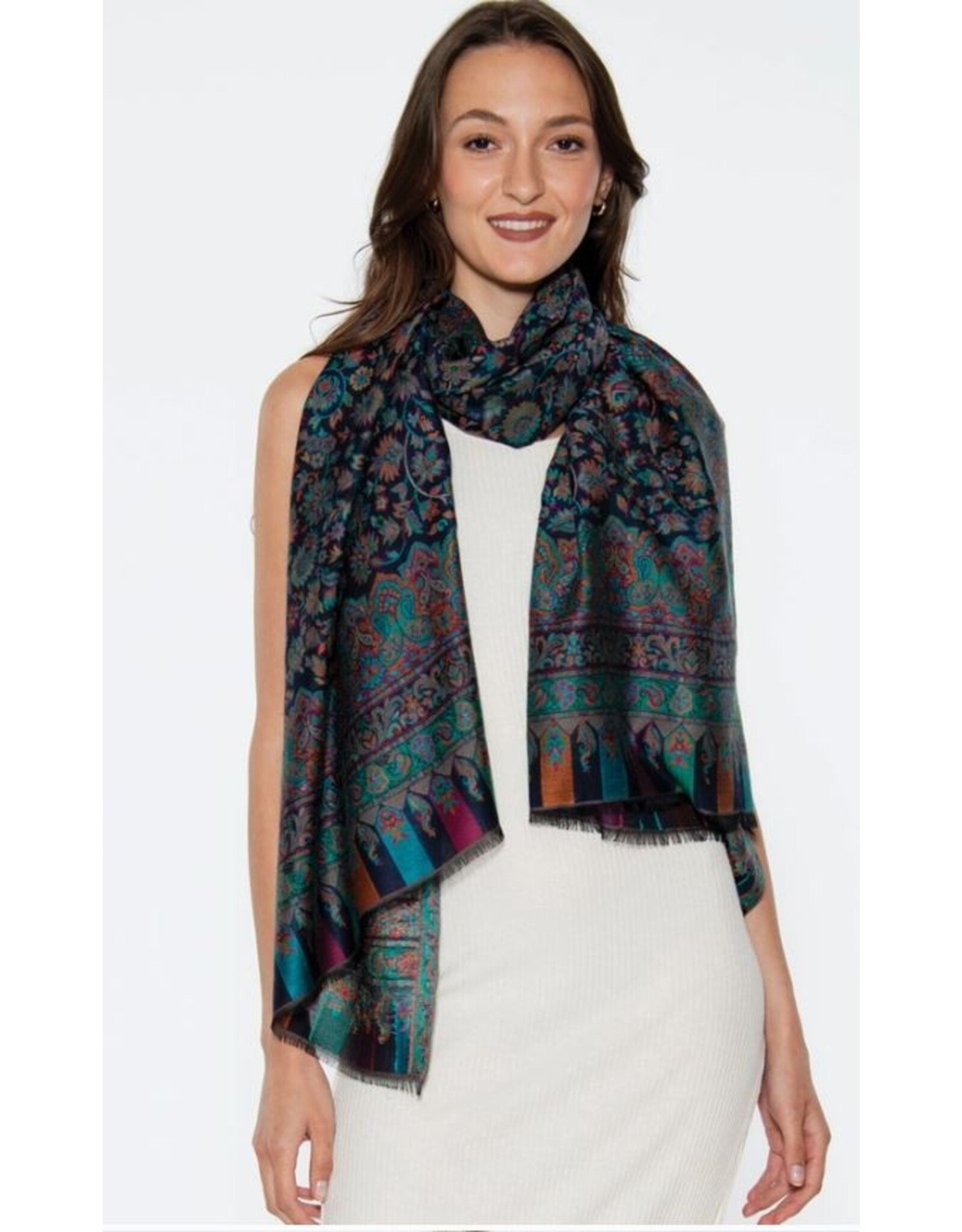 India Jamevar Shawl in Blue, India