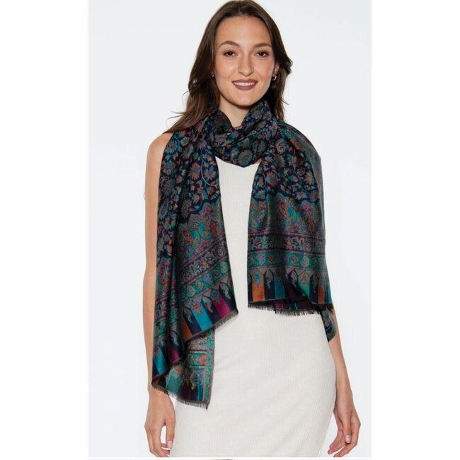 Jamevar Shawl in Blue