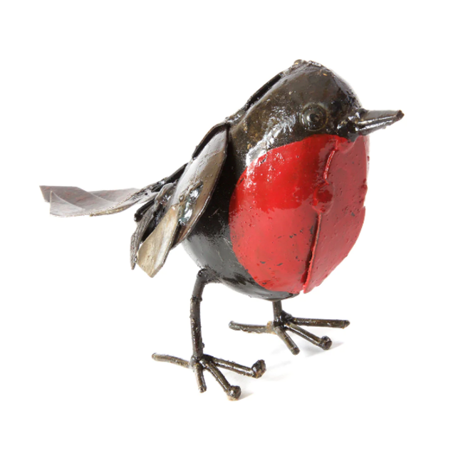 Recycled Metal Robin Sculpture