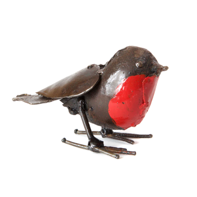 Recycled Metal Robin Sculpture